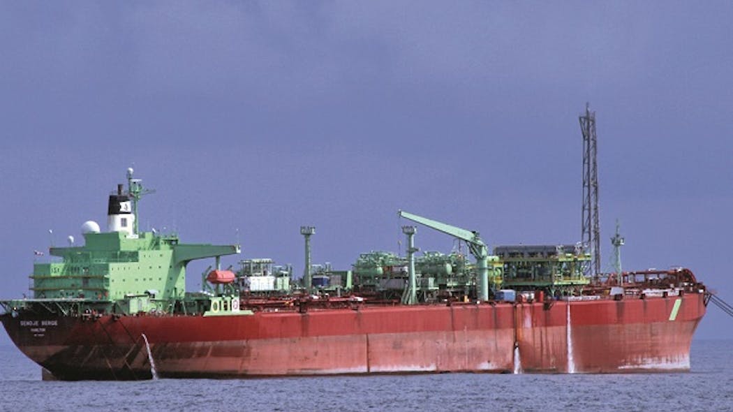 The FPSO Sendje Berge operates at the Okwori field offshore Nigeria.