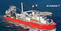 The pipelay vessel Seven Oceans. The pipelay vessel Seven Oceans.