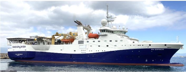 The SW Empress was repainted in Shearwater colors.