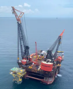 The Balder installing the Yaxche-C platform.