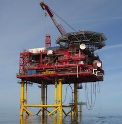Babbage gas platform in the UK southern North Sea.