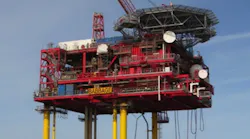 Babbage gas platform in the UK southern North Sea.