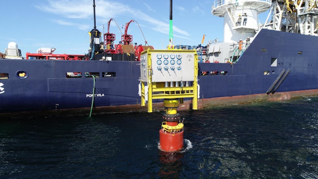 RLWI subsea equipment in the foreground, with downlines in the background.
