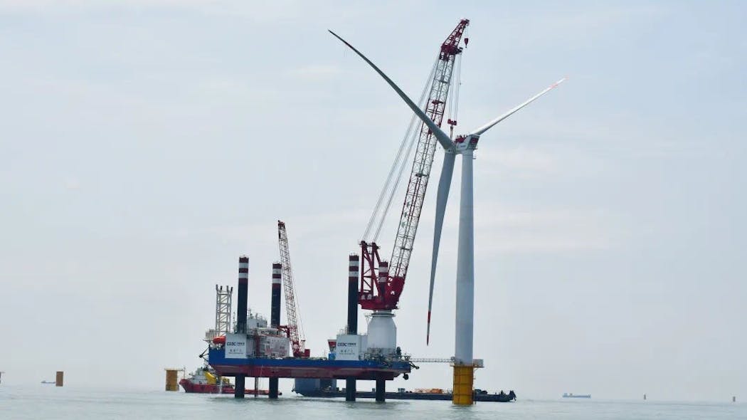 The wind turbine installation vessel OuYang 002.
