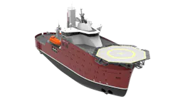 Artist’s impression of the VARD 4 19 US service operations vessel design.