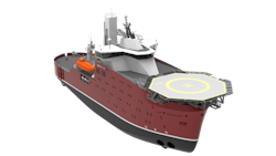 Artist’s impression of the VARD 4 19 US service operations vessel design. Artist’s impression of the VARD 4 19 US service operations vessel design.
