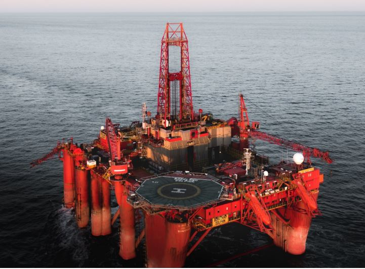 The semisubmersible drilling rig Borgland Dolphin.