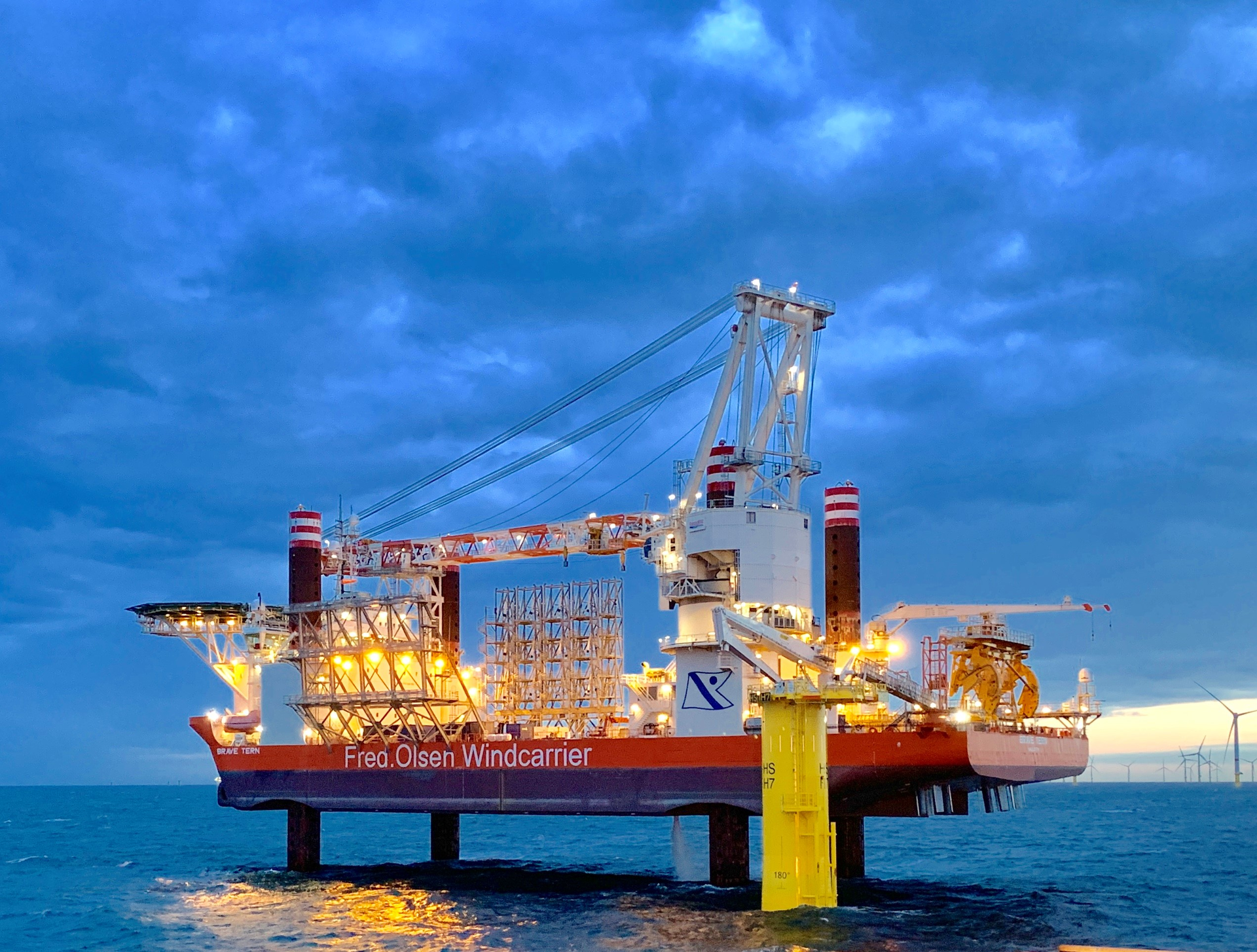 The jackup installation vessel Brave Tern arrived in Taiwan last month.