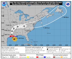 Hurricane Laura Cone Map 8 26 2020 10am 5f46c94888afd Hurricane Laura Cone Map 8 26 2020 10am 5f46c94888afd