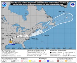 Hurricane Laura Cone Map 8 27 2020 10am 5f4802b07dc80 Hurricane Laura Cone Map 8 27 2020 10am 5f4802b07dc80
