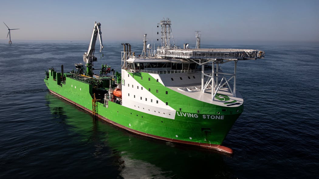 The Living Stone will install 650 km of 66kV inter-array cables and associated cable protection systems for Dogger Bank A and Dogger Bank B in the UK North Sea.