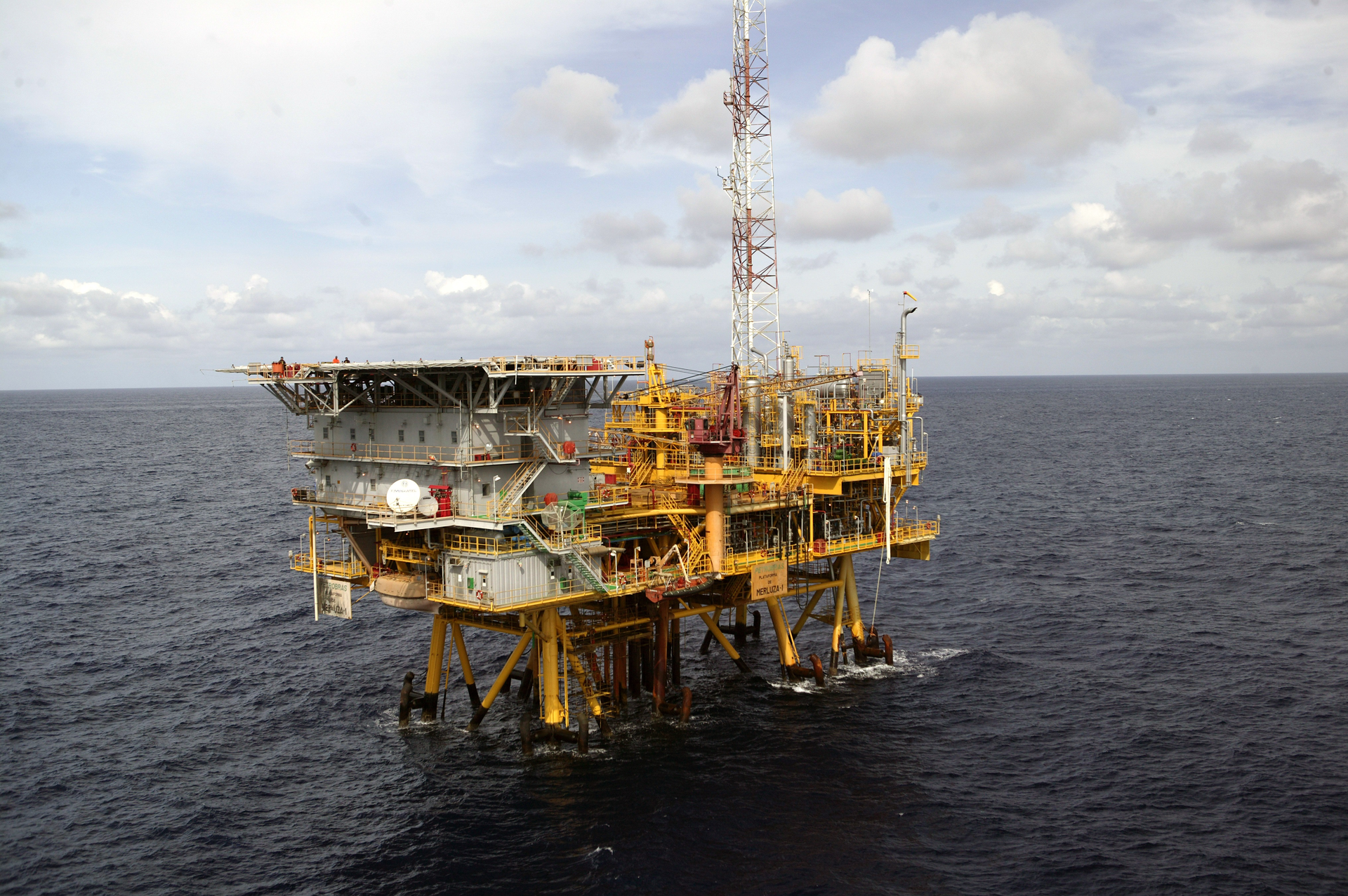 The Merluza platform in the Santos basin offshore Brazil.