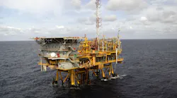 The Merluza platform in the Santos basin offshore Brazil.