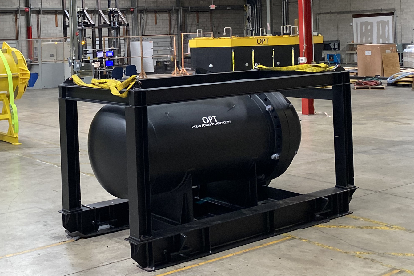 The Subsea Battery solution can be integrated with a PowerBuoy for charging or used for standalone power.