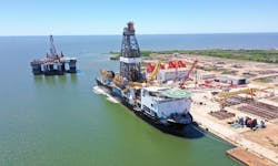 The Diamond Offshore drillship Ocean BlackLion. The Diamond Offshore drillship Ocean BlackLion.