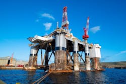 The P&A/decommissioning semisubmersible Well-Safe Guardian. The P&A/decommissioning semisubmersible Well-Safe Guardian.