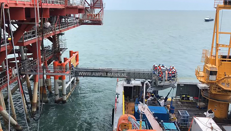 The A-type Enhanced Performance gangway system operating offshore India.