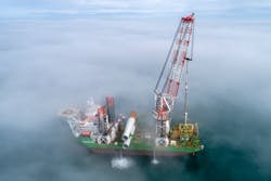 The jackup installation vessel Innovation. The jackup installation vessel Innovation.