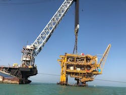 The Hendijan wellhead platform 08. The Hendijan wellhead platform 08.