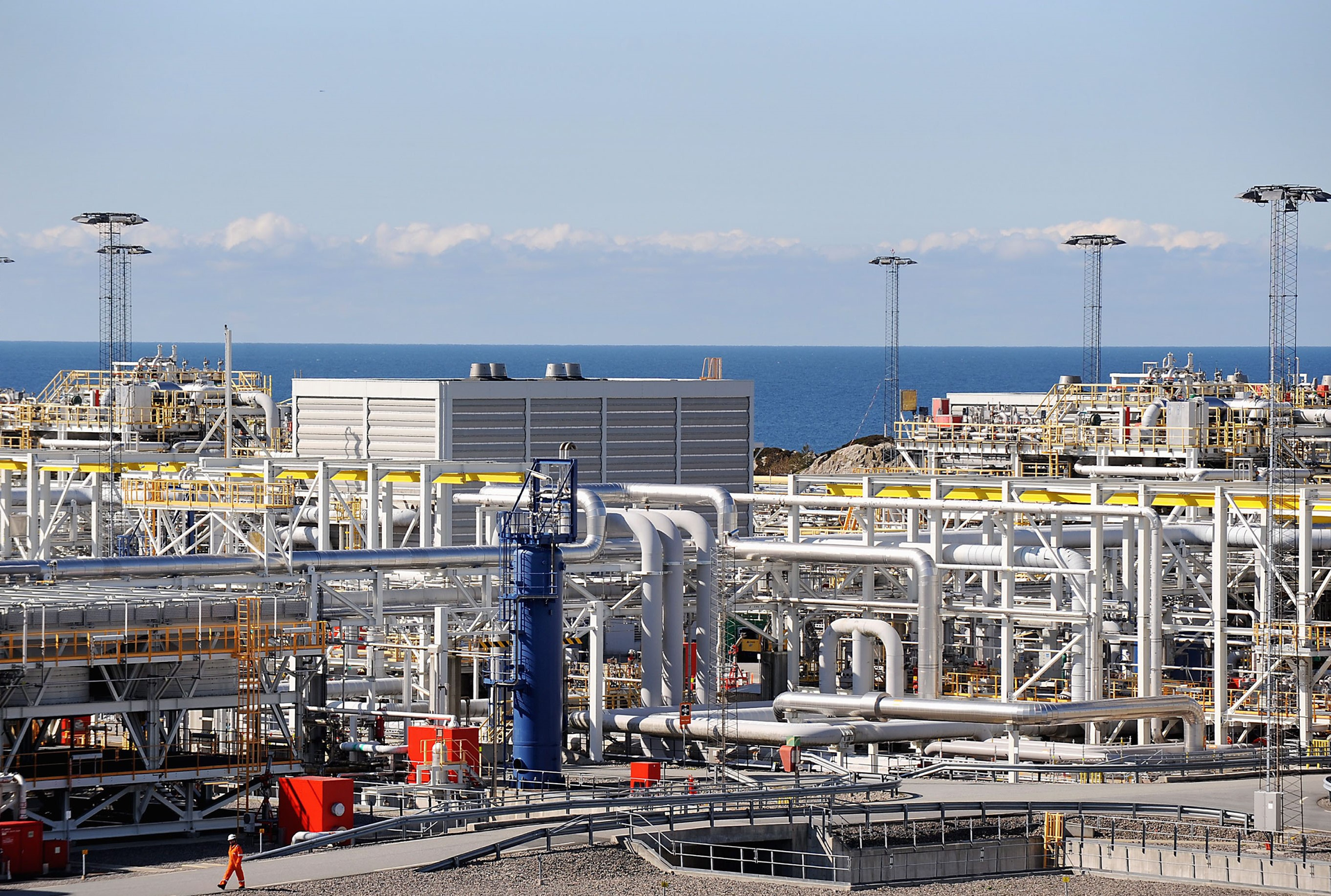 The Kollsnes processing plant west of Bergen, Norway.