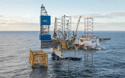 The jackup drilling rig Noble Lloyd Noble. The jackup drilling rig Noble Lloyd Noble.