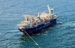 The FPSO EnQuest Producer will shortly move off station and sail to the oil terminal jetty at Nigg in northeast Scotland. The FPSO EnQuest Producer will shortly move off station and sail to the oil terminal jetty at Nigg in northeast Scotland.