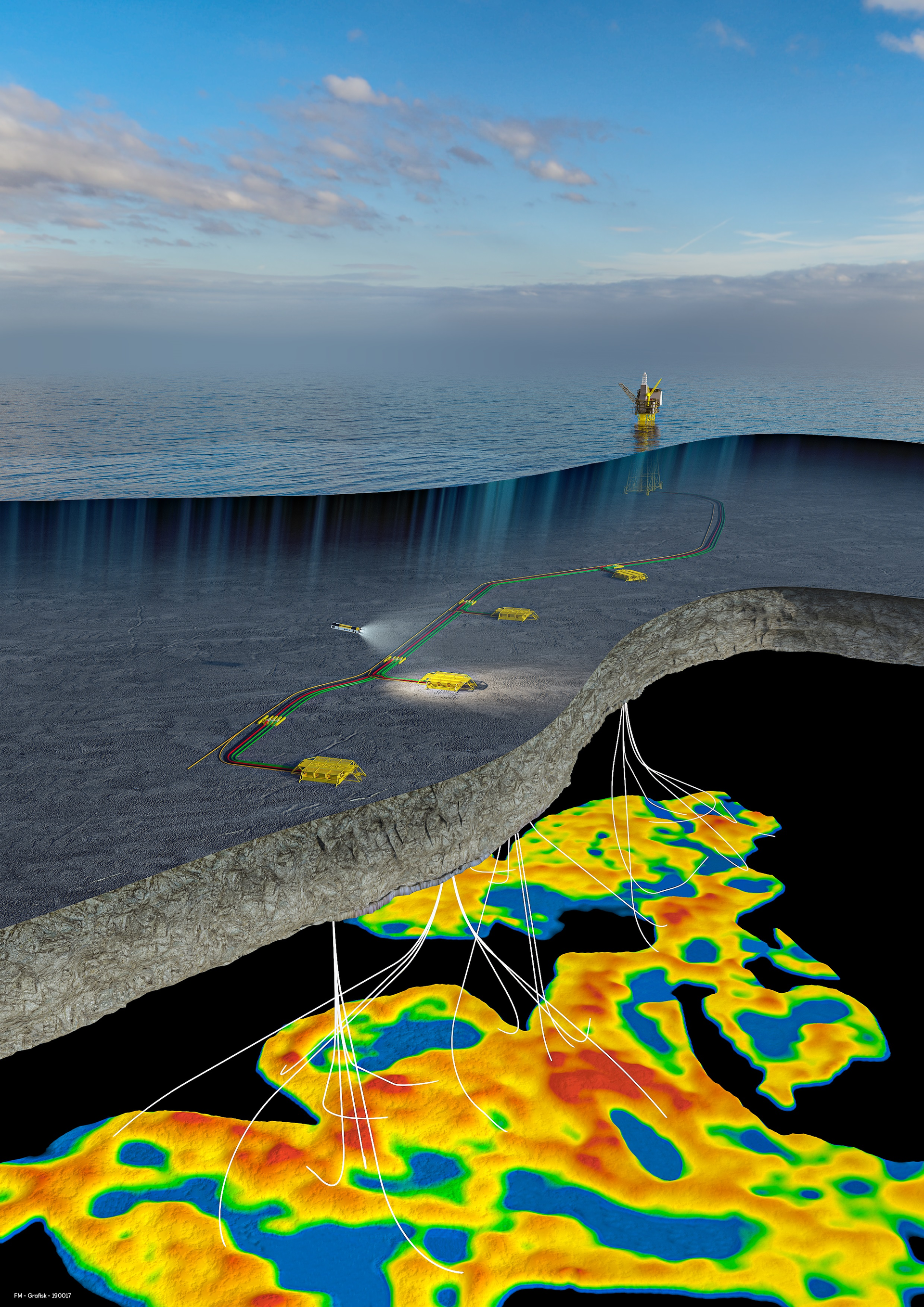 Illustration of the Breidablikk field development in the Norwegian North Sea.