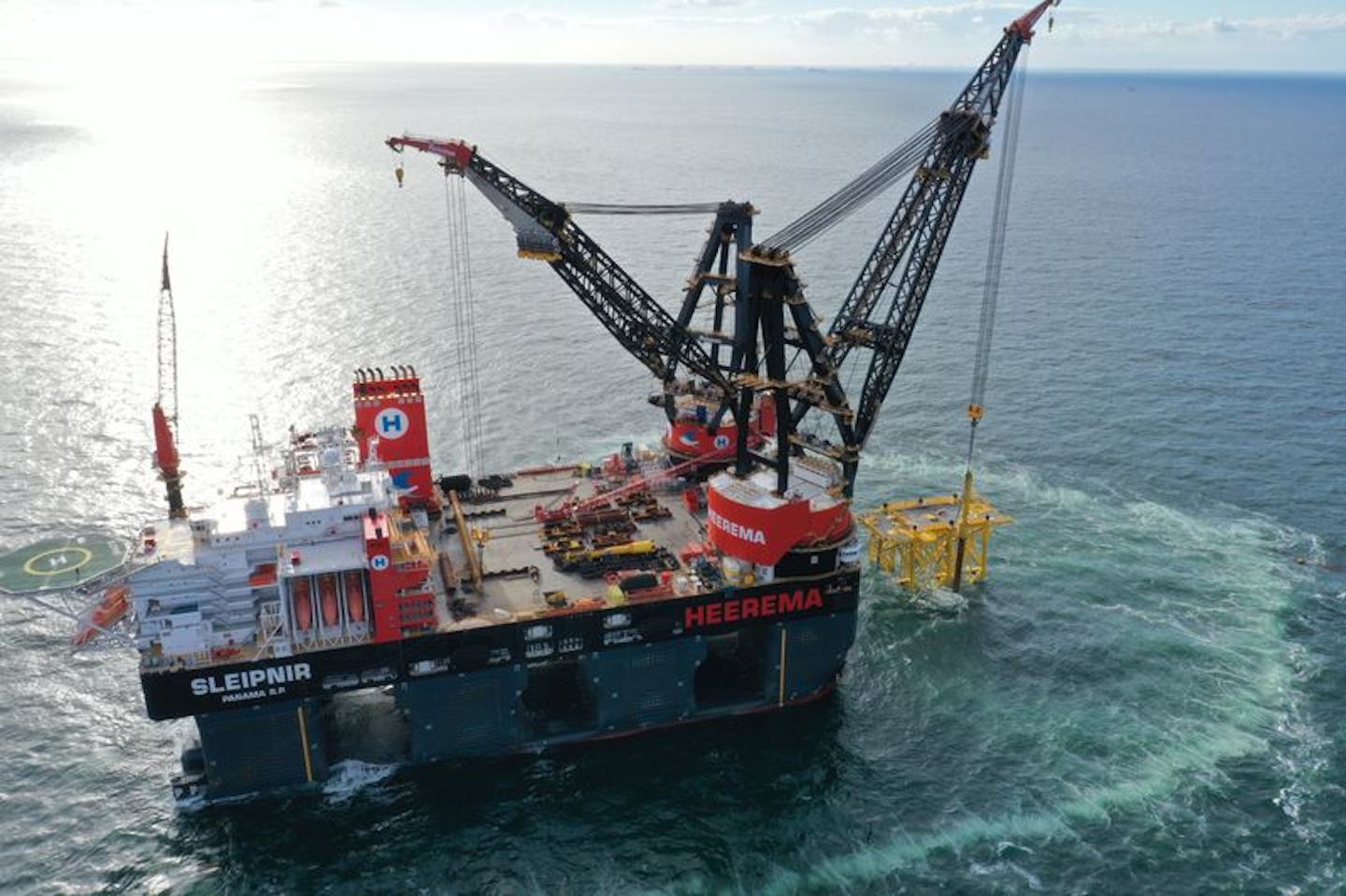 Sleipnir installs HKZ jacket offshore the Netherlands | Offshore
