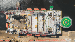 The semisubmersible accommodation vessel POSH Xanadu. The semisubmersible accommodation vessel POSH Xanadu.