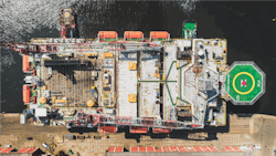 The semisubmersible accommodation vessel POSH Xanadu. The semisubmersible accommodation vessel POSH Xanadu.