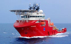 The dive support vessel Skandi Singapore. The dive support vessel Skandi Singapore.