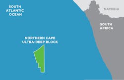 The company has a 45% interest in the Northern Cape Ultra-Deep block offshore South Africa.