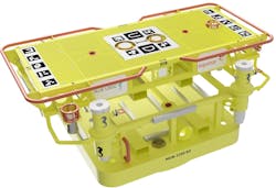 Blue Logic’s docking station has changed from the original domed concept to a flat-topped structure. Blue Logic’s docking station has changed from the original domed concept to a flat-topped structure.