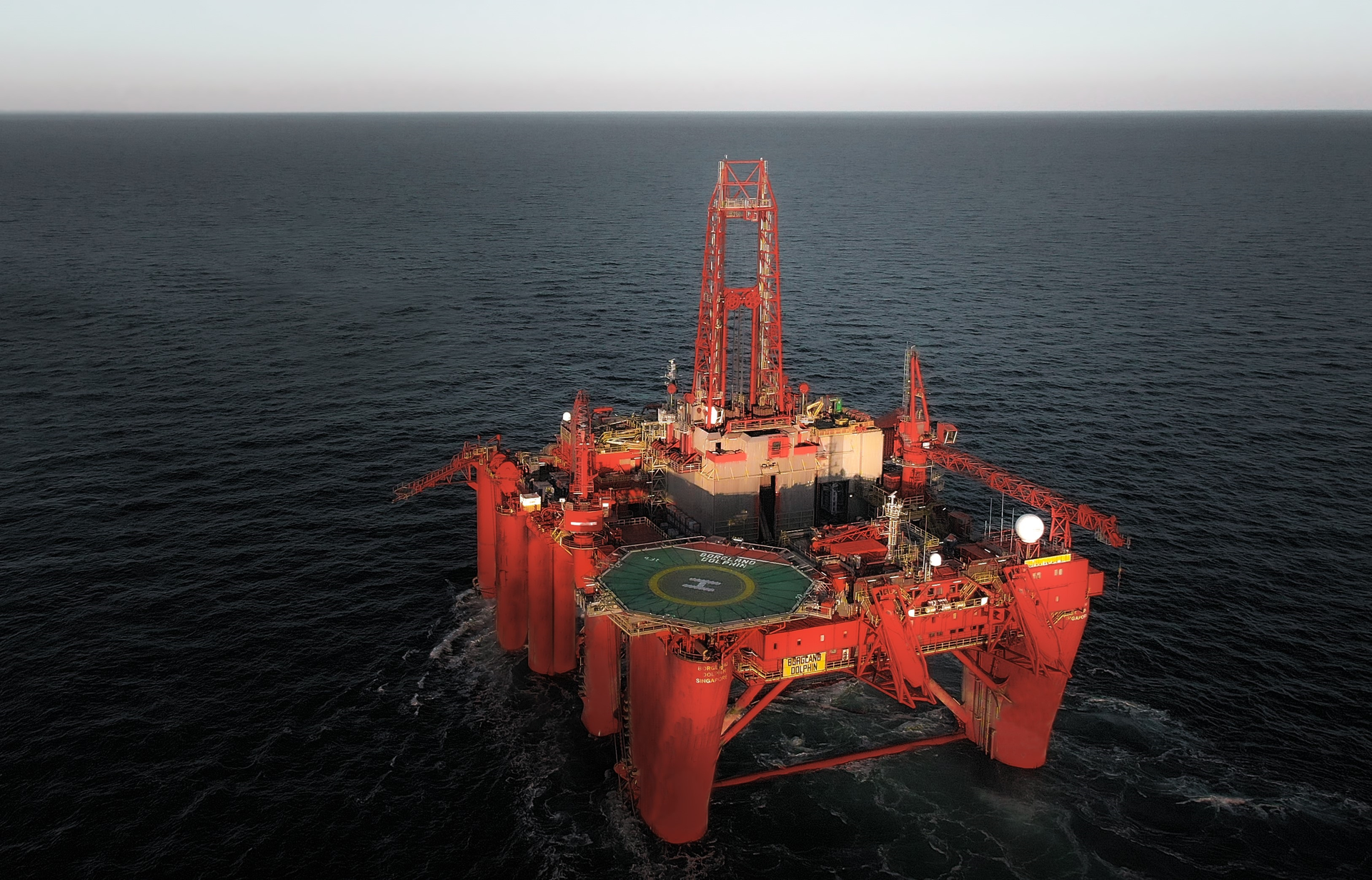 The semisubmersible drilling rig Borgland Dolphin.