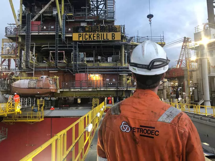 The Pickerill B gas platform topsides.