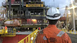 The Pickerill B gas platform topsides.