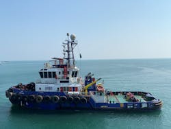 The Saudi Aramco tug Juraid has the ENVIRO notation. The Saudi Aramco tug Juraid has the ENVIRO notation.