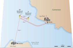 Conceptual Etinde gas field development scenario. Conceptual Etinde gas field development scenario.