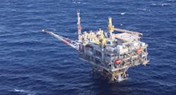 The Lobster fixed platform is in Ewing Bank block 873 in the Gulf of Mexico. The Lobster fixed platform is in Ewing Bank block 873 in the Gulf of Mexico.