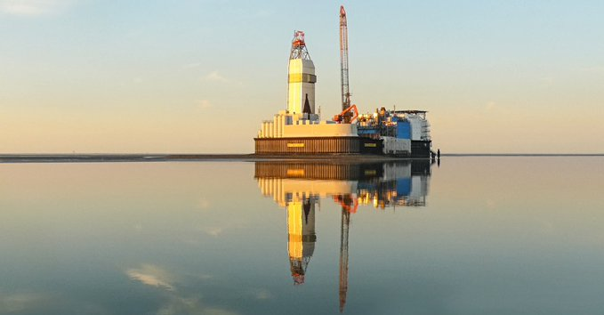 The Mittelplate drilling and production island.