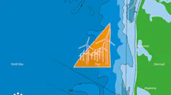 Location of the Thor offshore wind farm in the Danish North Sea.