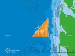 Location of the Thor offshore wind farm in the Danish North Sea. Location of the Thor offshore wind farm in the Danish North Sea.
