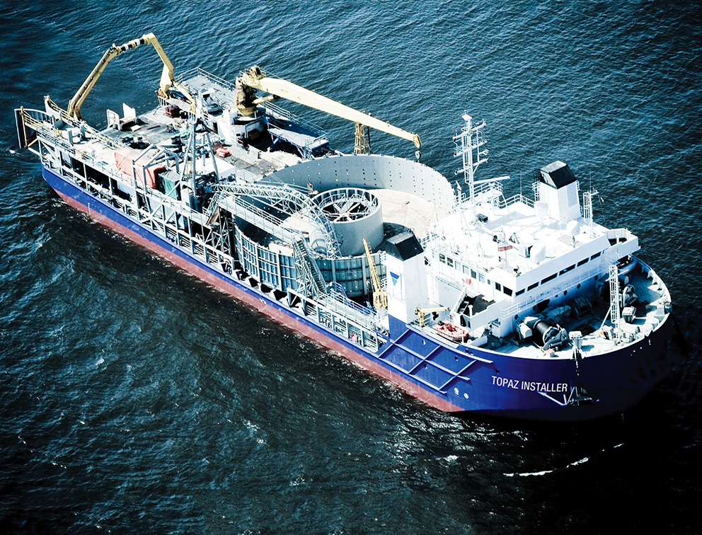 The cable-lay vessel Topaz Installer.