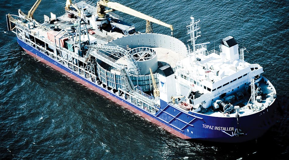 The cable-lay vessel Topaz Installer.
