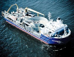 The cable-lay vessel Topaz Installer. The cable-lay vessel Topaz Installer.