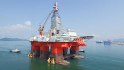 The semisubmersible drilling rig West Mira is equipped with a hybrid battery power plant.