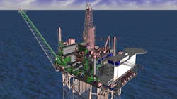 The Azeri Central East project will feature a new 48-slot production, drilling and quarters platform located mid-way between the existing Central Azeri and East Azeri platforms in a water depth of about 140 m (459 ft) in the Caspian Sea. The Azeri Central East project will feature a new 48-slot production, drilling and quarters platform located mid-way between the existing Central Azeri and East Azeri platforms in a water depth of about 140 m (459 ft) in the Caspian Sea.