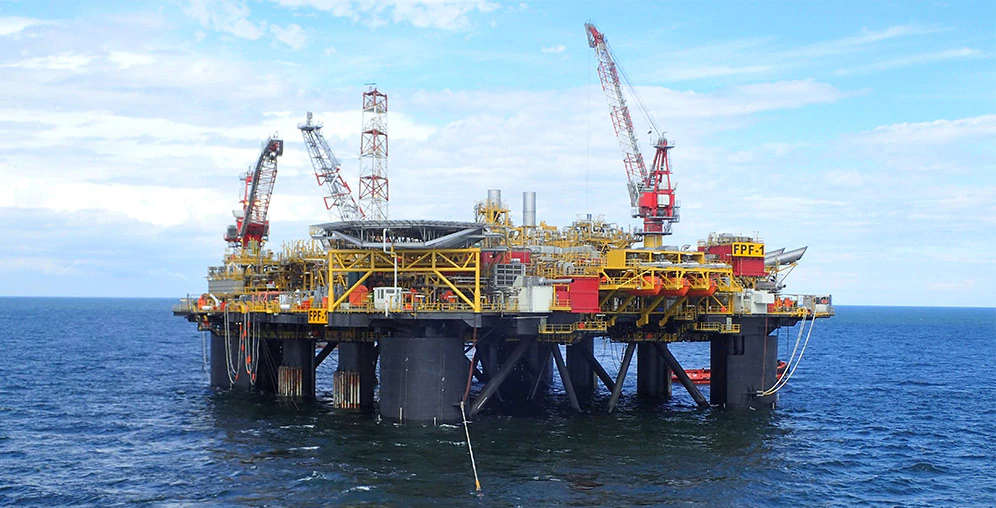 The FPF-1 floating production semisubmersible in the UK central North Sea.