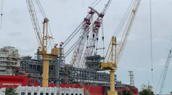 The FPSO Energean Power at Sembcorp’s Admiralty Yard in Singapore.