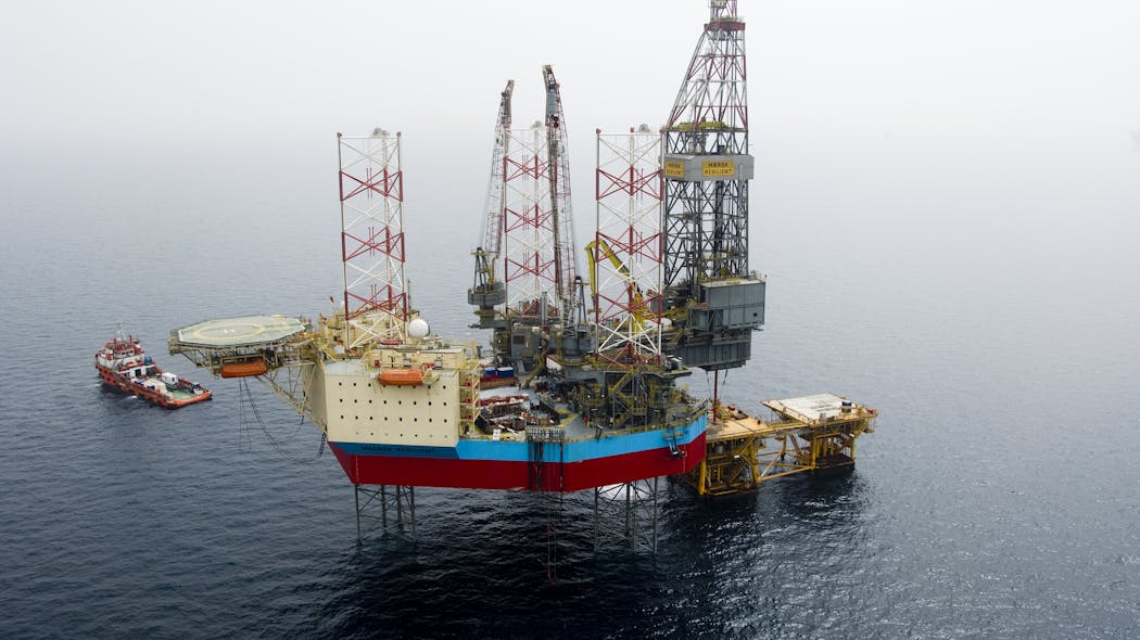 The jackup drilling rig Maersk Resilient.